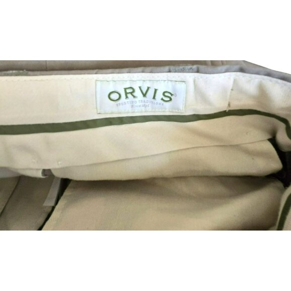 Orvis Mens Beige Khaki Pants Size 36 Polyester & Cotton Blend CM2104 - Picture 4 of 8